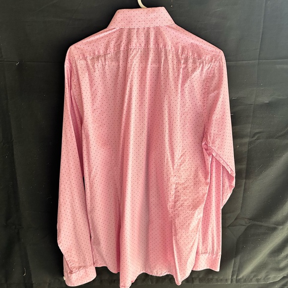 Pink Dot Pattern Express Fitted Dress Shirt - Picture 2 of 4